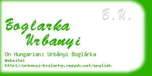 boglarka urbanyi business card